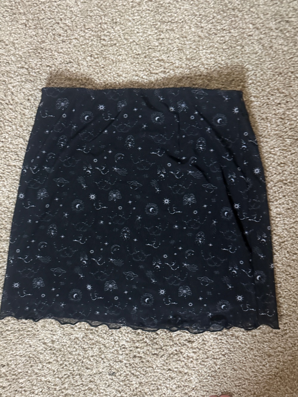 Forever 21 Black Celestial Print Mini Skirt